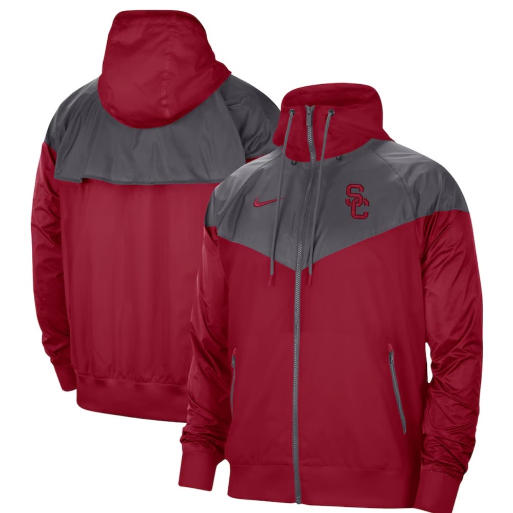 NWOT Men's Nike Cardinal USC Trojans Windrunner Full-Zip Jacket